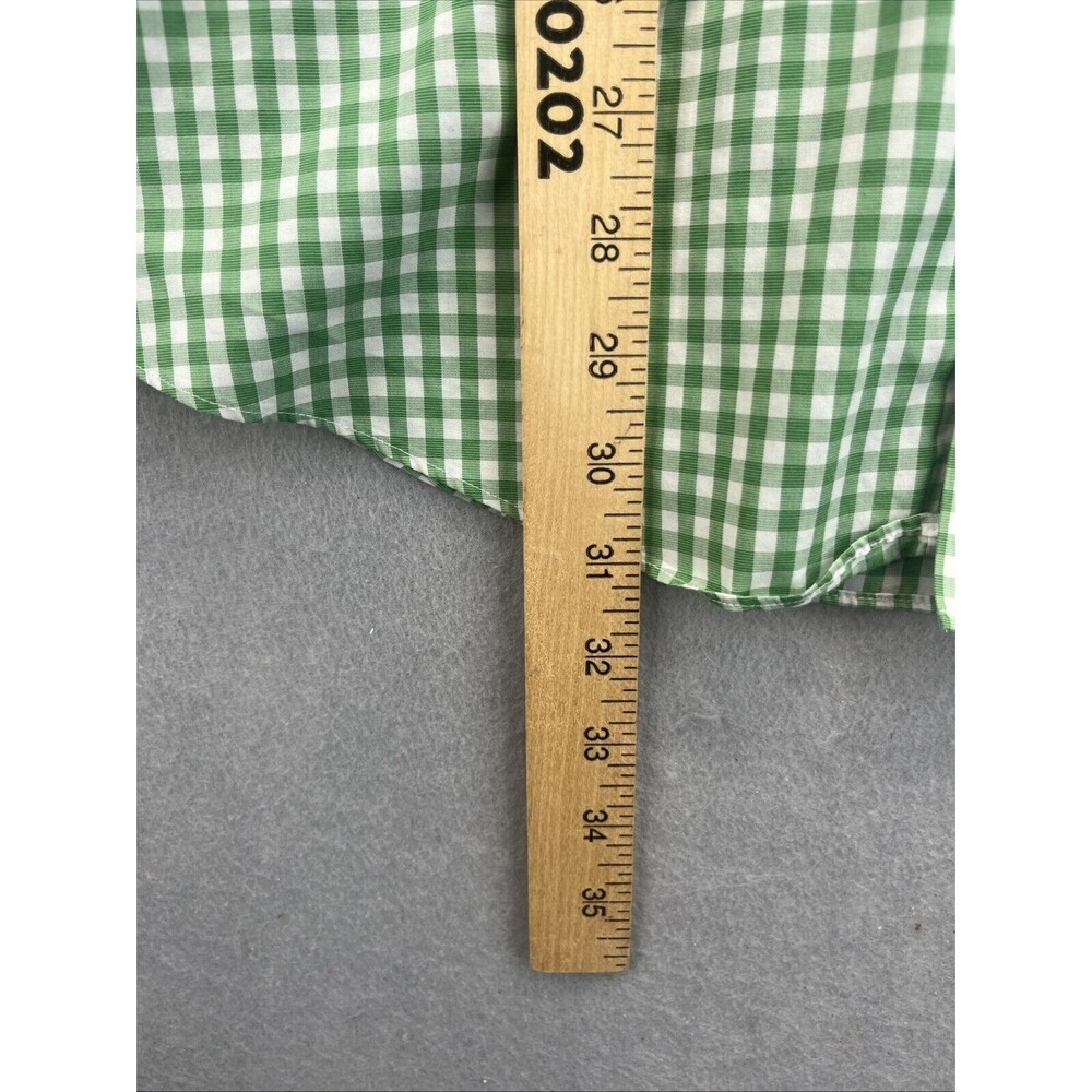 Brooks Brothers 346 Shirt Mens 16.5 -2/3 Button Up Green Check Non Iron Cotton - Picture 9 of 10